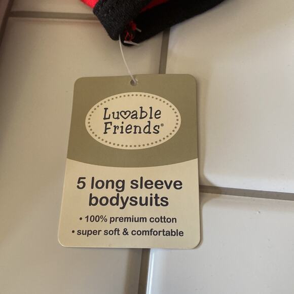 5 Loveable Friends Long sleeve body suits-NEW 6-9 mths - Picture 6 of 8